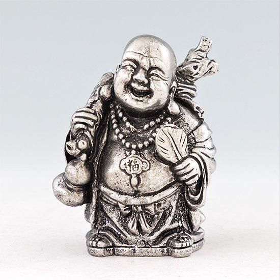 錫 置物 七福神 布袋様 黒漆加工 [No.193-3-C]｜薩摩錫器工芸館