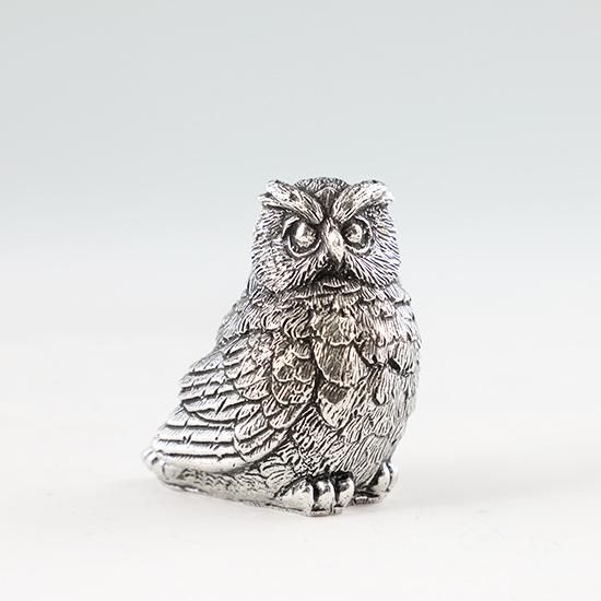 錫 置物 ふくろう 黒漆加工 [No.189-1]｜薩摩錫器工芸館