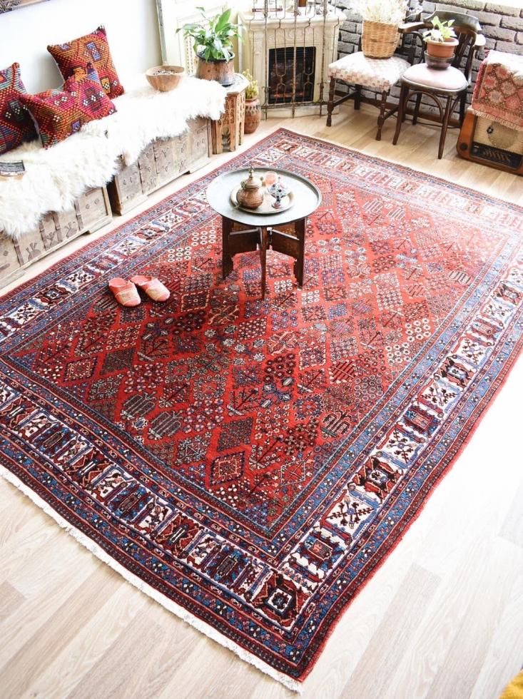 ペルシャ絨毯 ヴィンテージラグ 202×132cm 手織り オールドpersia