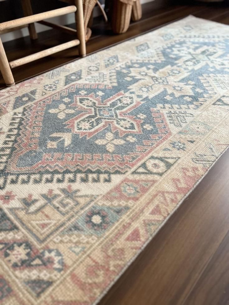 111×182 グレイワンカラーラグ 擦れシャビーシック トルコヴィンテージ