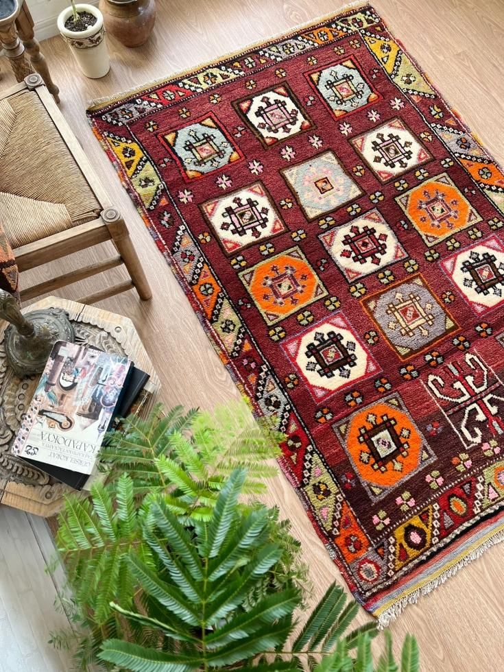 ヴィンテージターキッシュラグ オーバーダイラグ トルコラグ