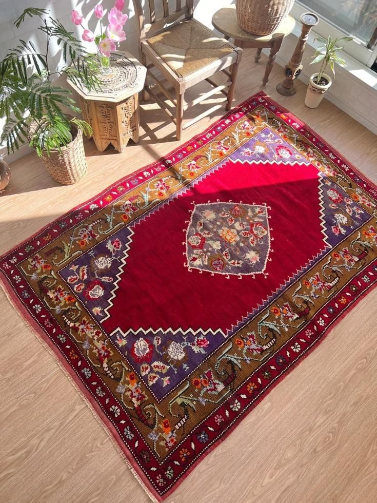 ヴィンテージターキッシュラグ オーバーダイラグ トルコラグ