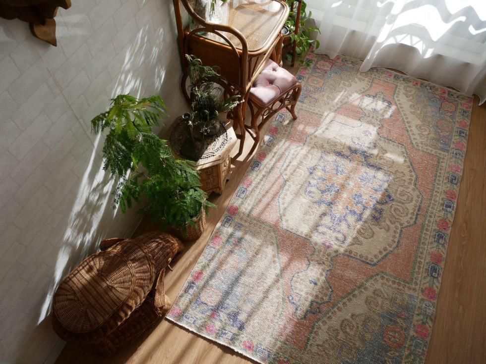 ヴィンテージターキッシュラグ オーバーダイラグ トルコラグ