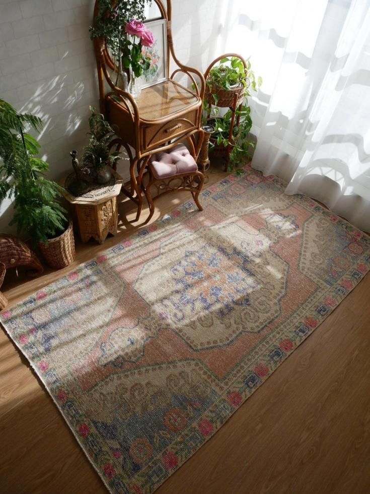 ヴィンテージターキッシュラグ オーバーダイラグ トルコラグ