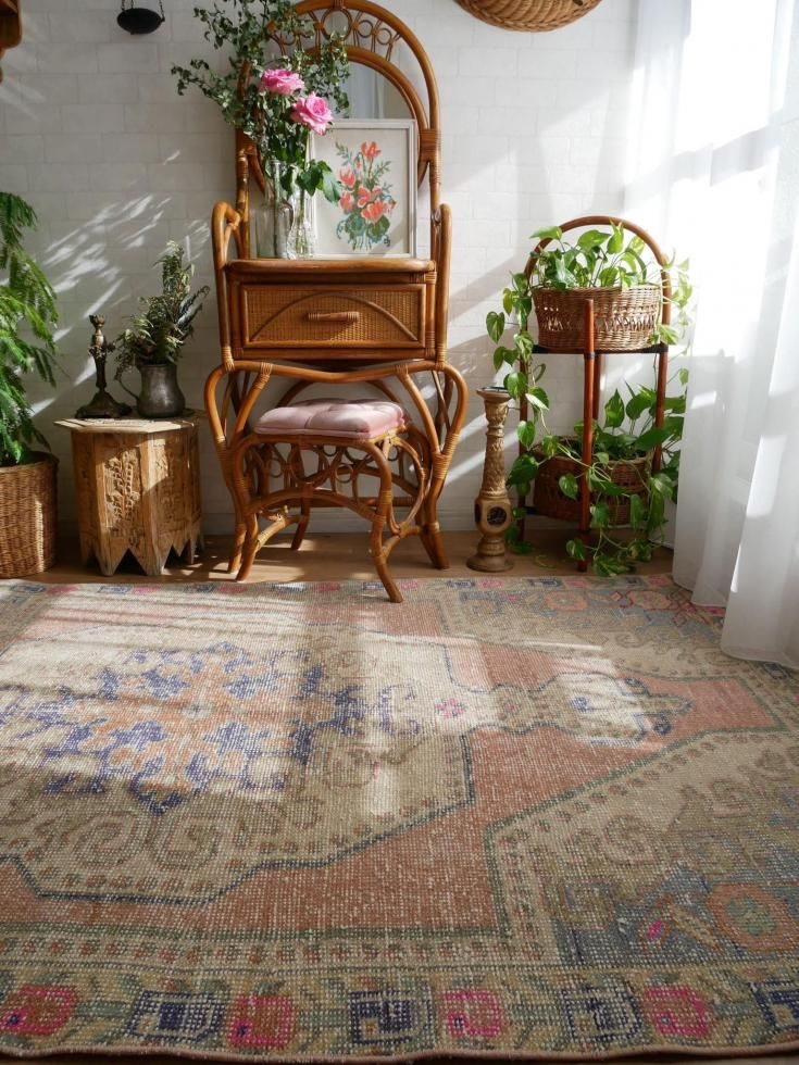 ヴィンテージターキッシュラグ オーバーダイラグ トルコラグ