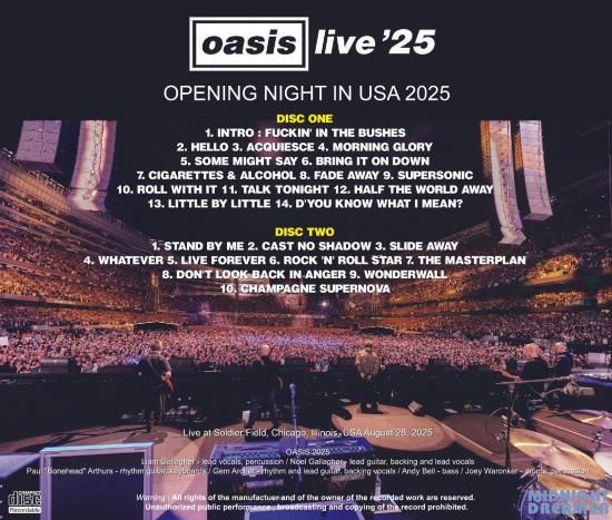 OASIS / LIVE '25 TOUR : OPENING NIGHT IN USA 2025 (2CDR)