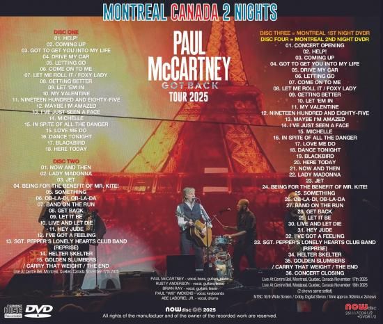 ポール・マッカートニーGOT BACK 2025ツアープログラム PAUL McCARTNEY