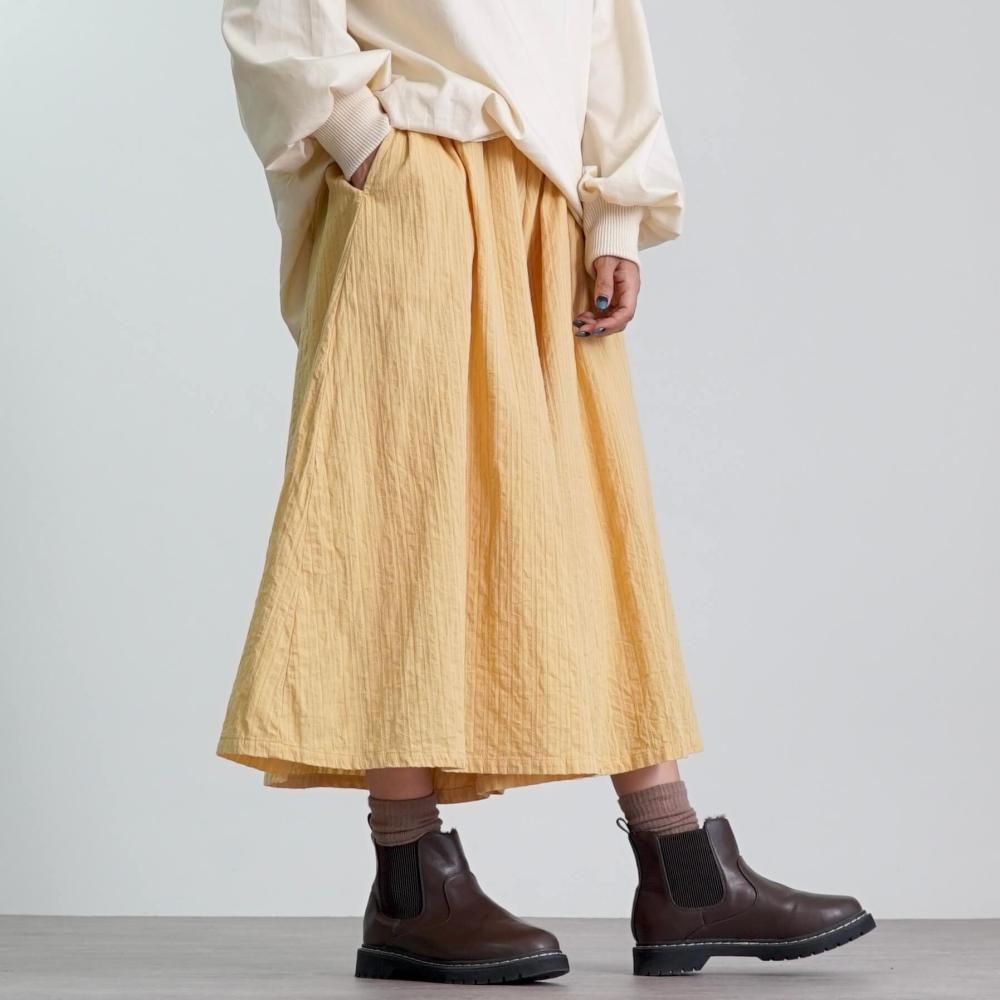 ガウチョパンツ/ライトオレンジ/絡み織ストライプ