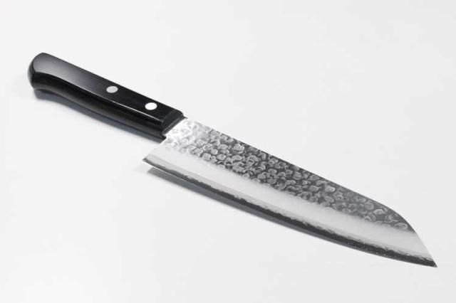 高村刃物 クロマックス鋼 槌目黒合板 三徳包丁 170mm #0241400