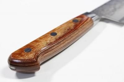 クロマックス 三徳包丁 槌目 茶柄 170mm #0241400 製造元 高村刃物製作所