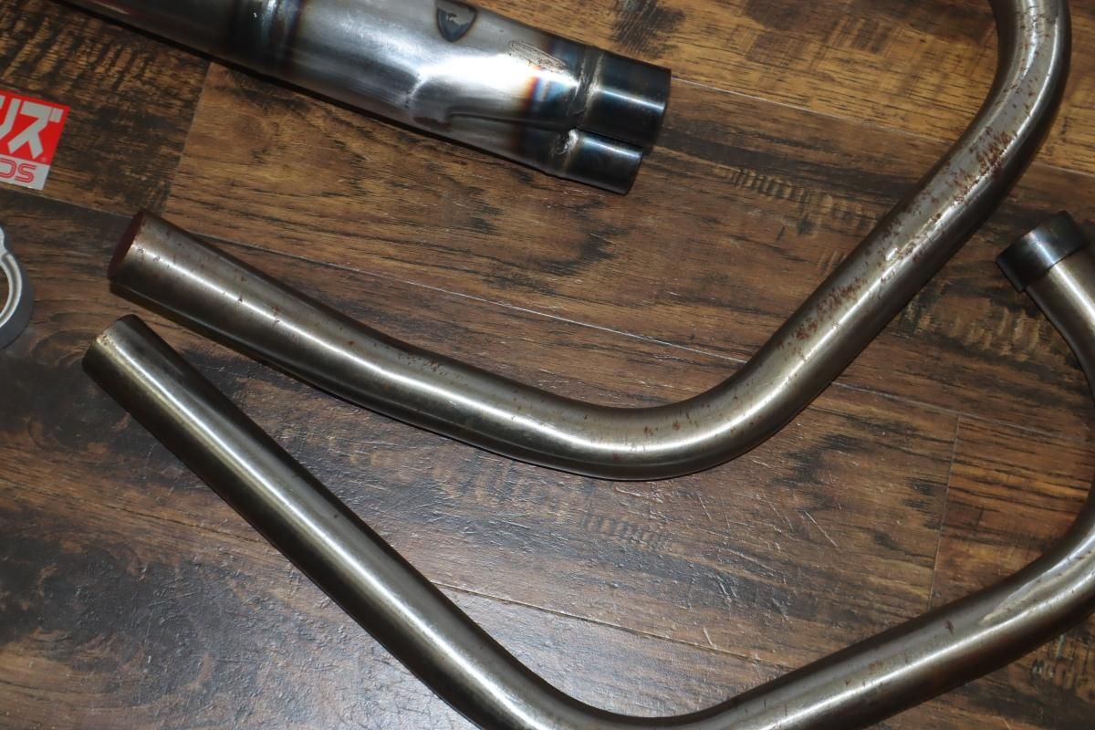 GS400 限定 フレンズ管3 クリア アルミフランジ 三枚蓋サイレンサー