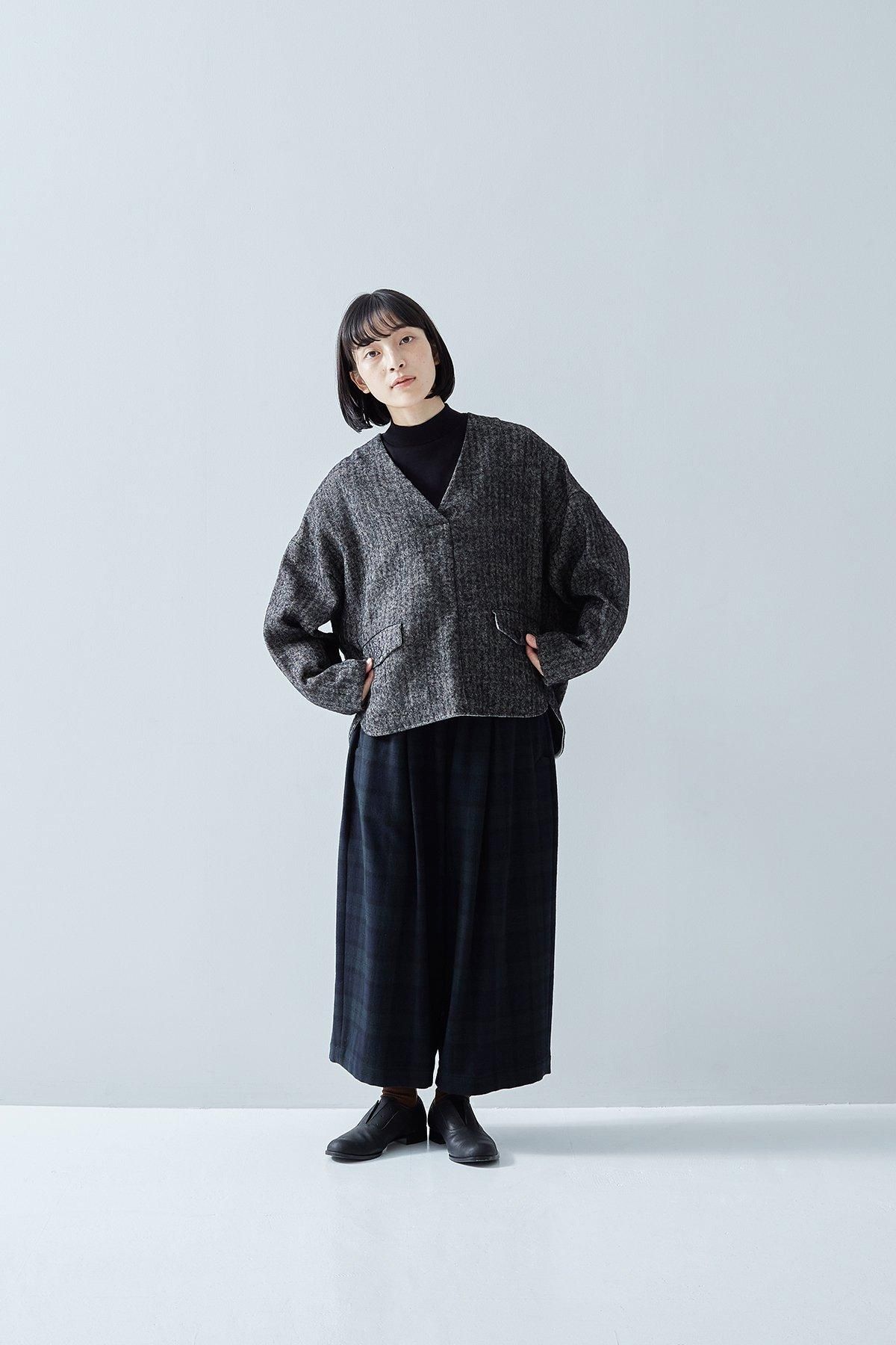 wool frano gaucho pants / black watch - atelier naruse｜Online