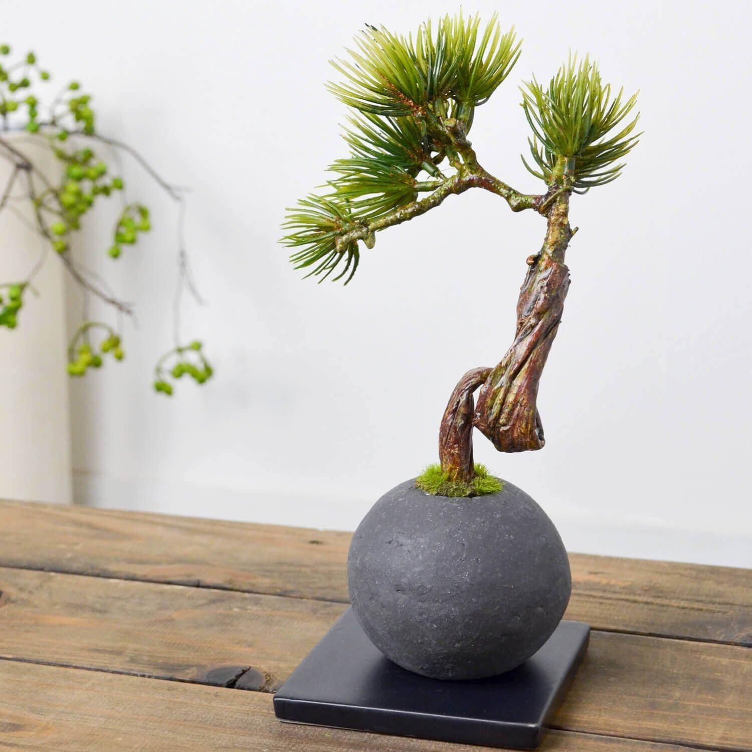 松・吹き流し 檜炭ボール フェイク盆栽 カップボン | 造花専門店プリマ