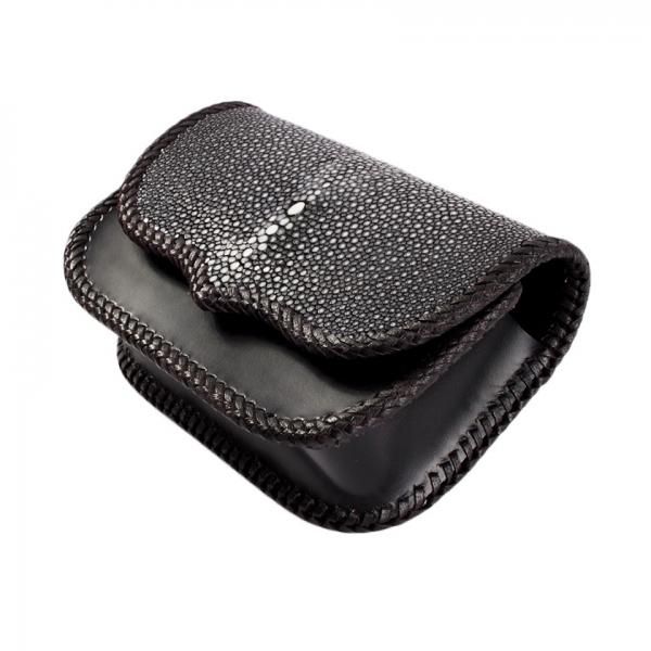 ウエストポーチ / ウエストバッグ エイ革ブラック サドルレザーベース