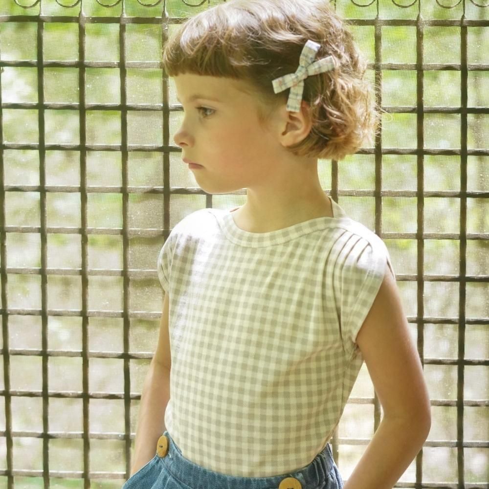 Soor Ploom（ソーアプルーム）／SUNDAE TEE - GINGHAM PRINT, CLOUD