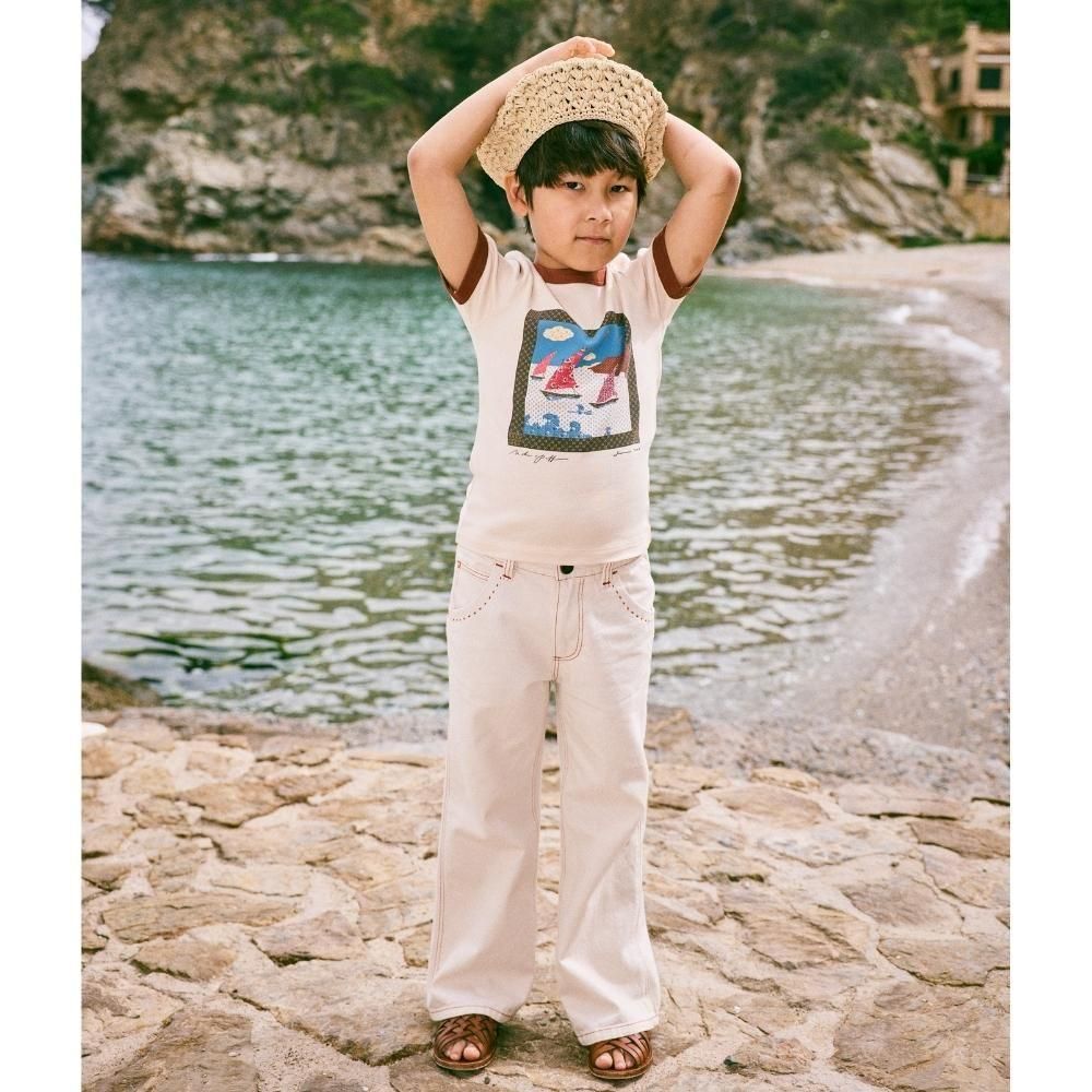 Misha&Puff(ミーシャアンドパフ）／Sailboat Collage Ringer Tee