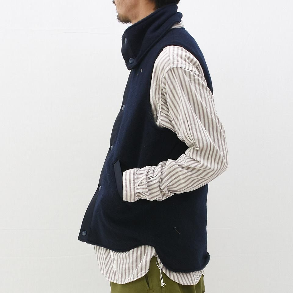 SASSAFRAS（ササフラス）CRAZY GARDENER VEST Blanket ネイビー（ウール）