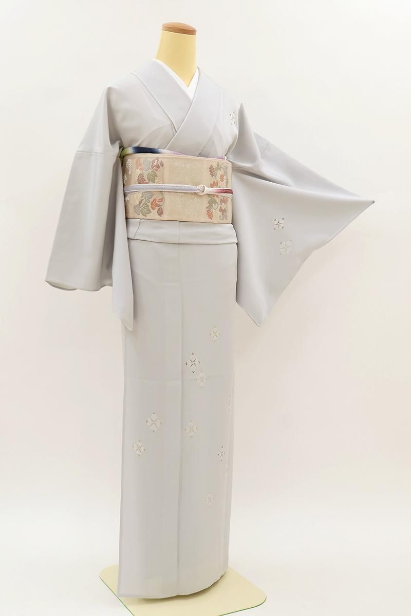 銀座【B-4111】京摺り友禅 伝統工芸士 岡本澄生作 単衣 付下げ 淡い