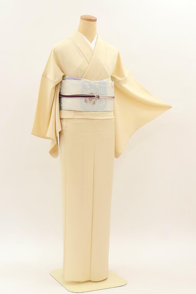 銀座【C-3170】染一ッ紋 単衣 色無地 クリーム色 :身丈161/裄68.5