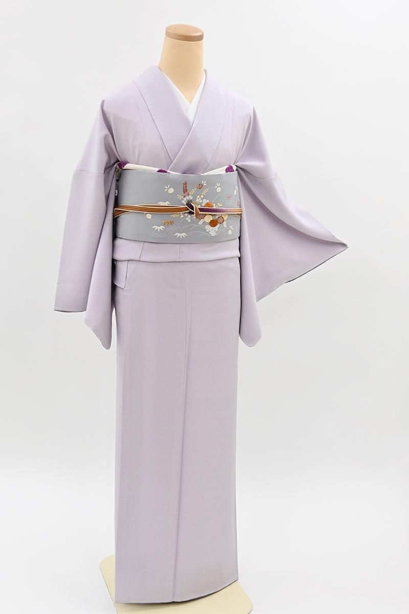 銀座【C-3316】江戸小紋 淡い藤色 行儀（反端付）（N） :身丈160/裄