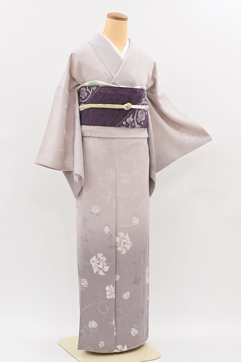 銀座【B-4376】付下げ 枯野色 牡丹唐草文 :身丈151/裄65 - 銀座きもの