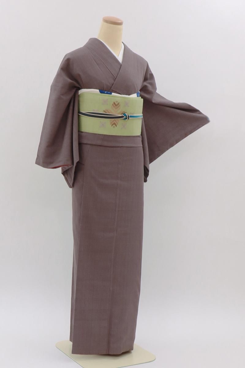 銀座【A-4047】紬 紫色系 無地:身丈157.5/裄66 - 銀座きもの青木｜長く