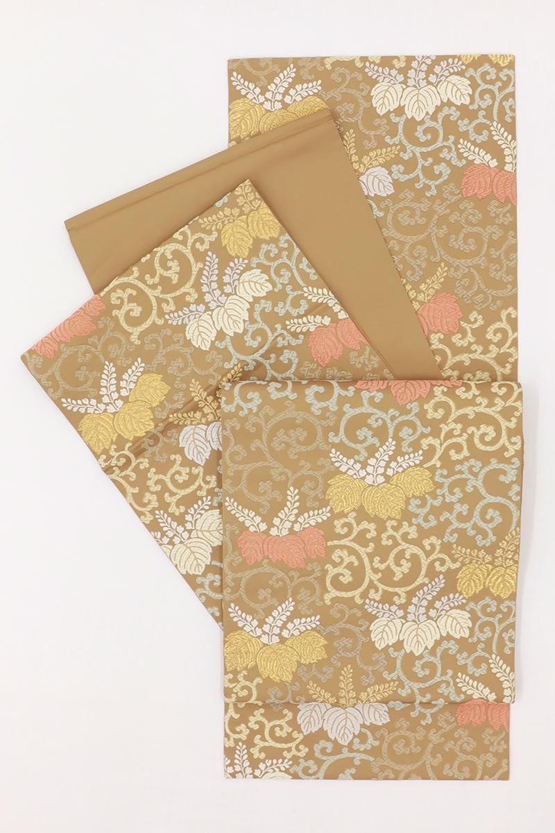 銀座【L-7795】袋帯 茶色系 桐唐草文 - 銀座きもの青木｜長く大切に着