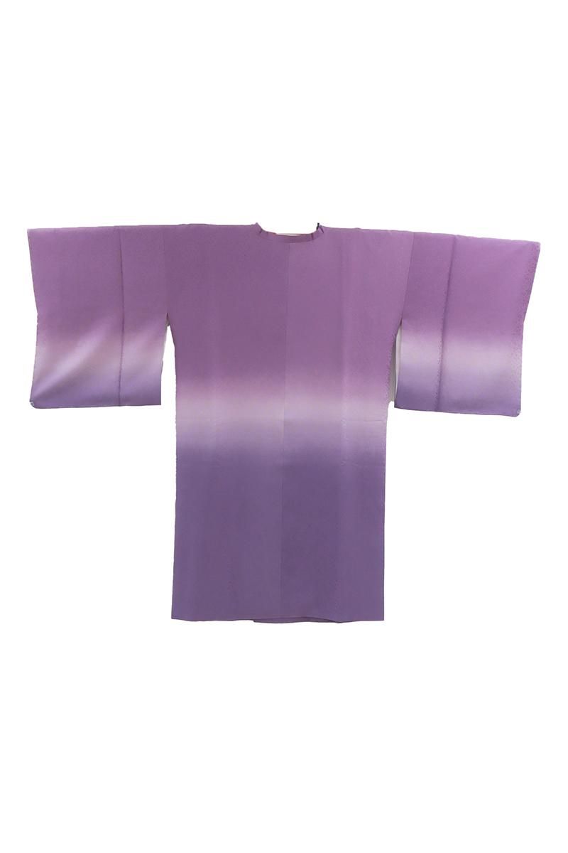 銀座【E-2137】道行コート 紫色系 段暈かしに花唐草の地紋（反端付