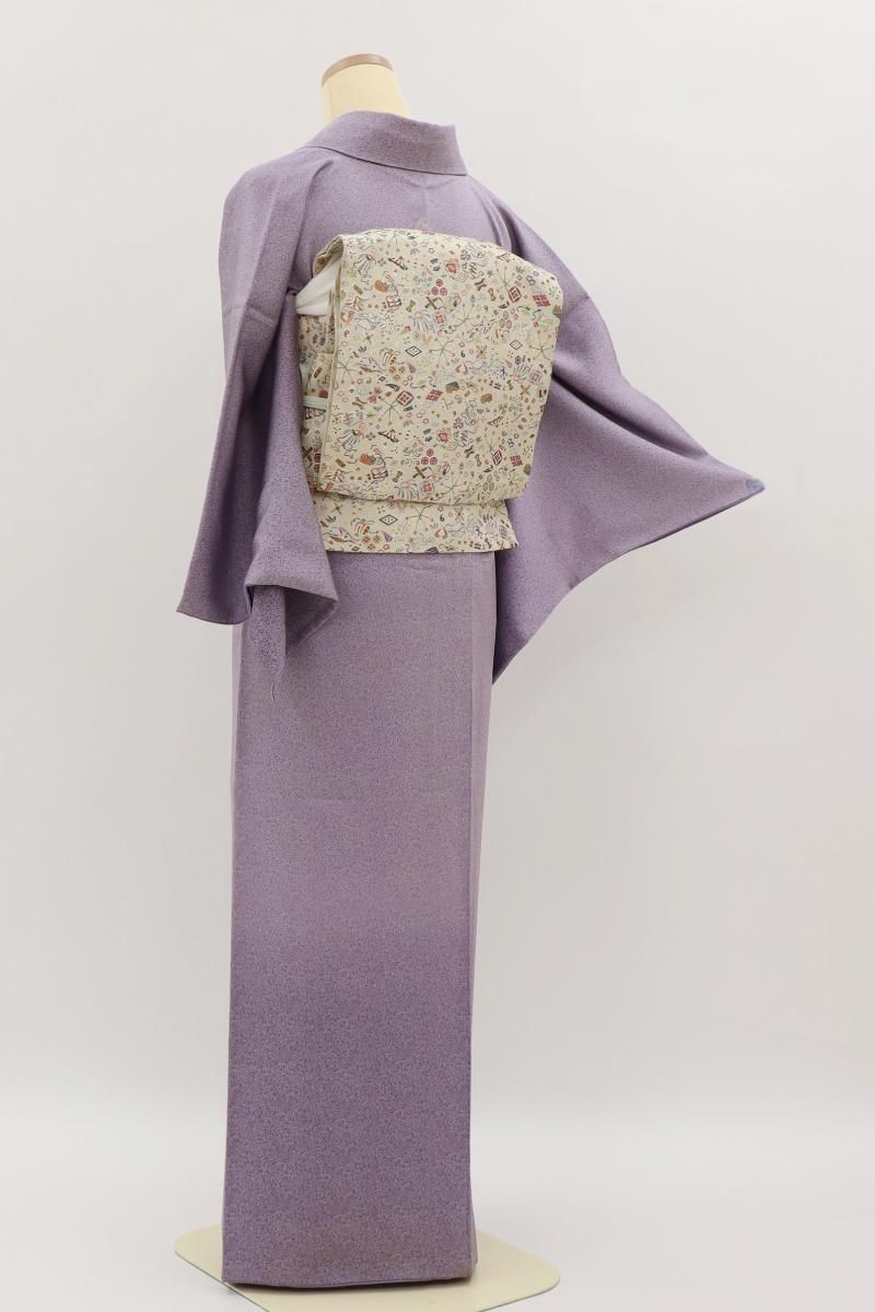 銀座【C-3040】繍一ッ紋 江戸小紋 紫色系 裾暈かしに抽象文（三越扱い