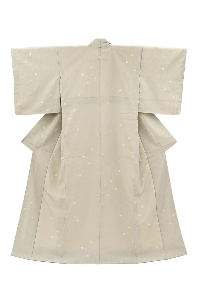 銀座【A-4213】本塩沢 麹色 竪縞に切箔散らし文:身丈161.5/裄65 - 銀座