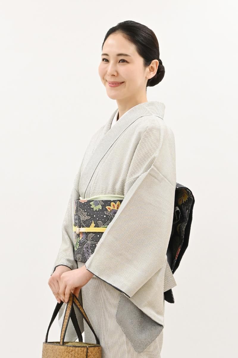 銀座【L-8743】紬地 洒落袋帯 紺滅色 唐花文 - 銀座きもの青木｜長く