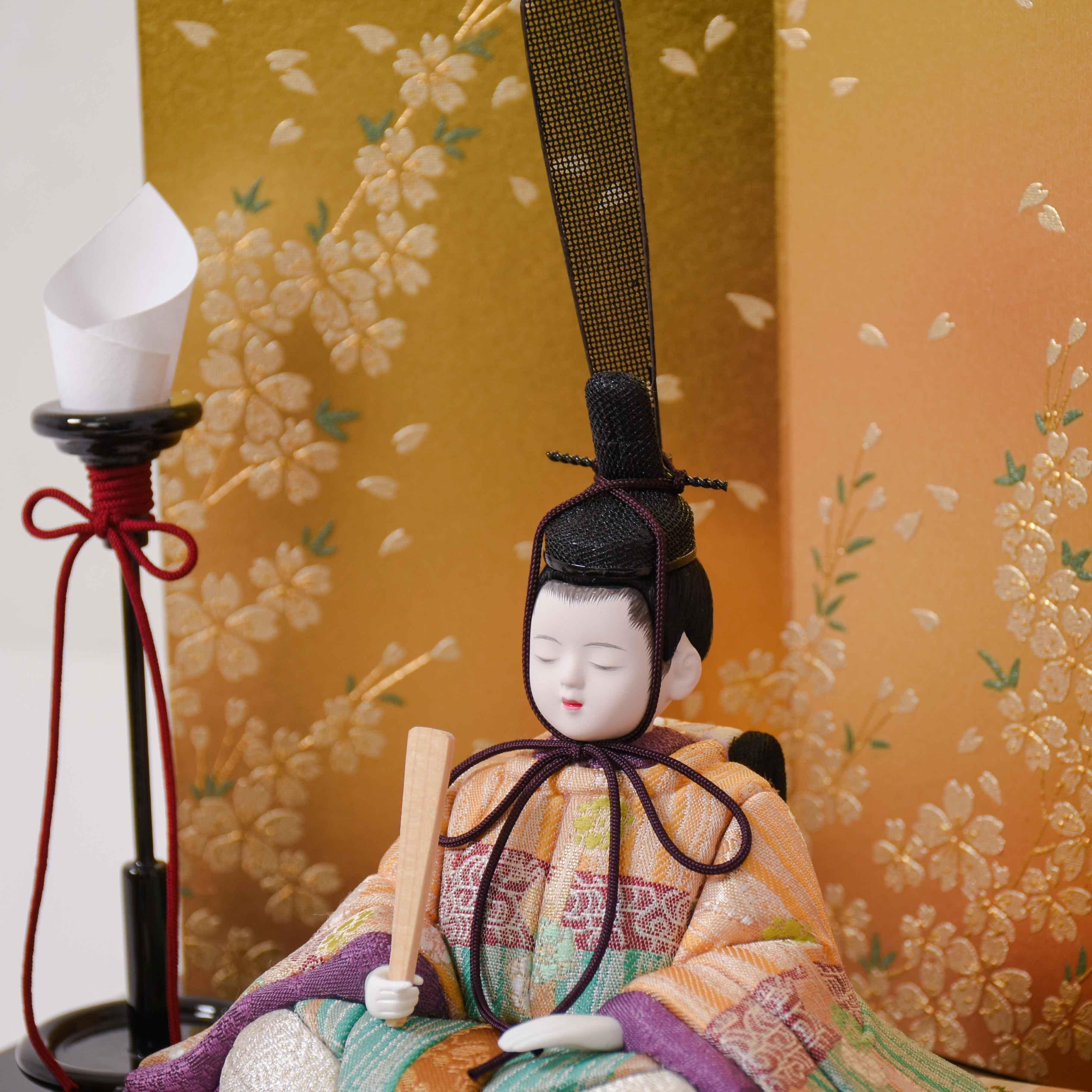 木目込人形 木村一秀 桃山雛 二人飾り 選べる屏風