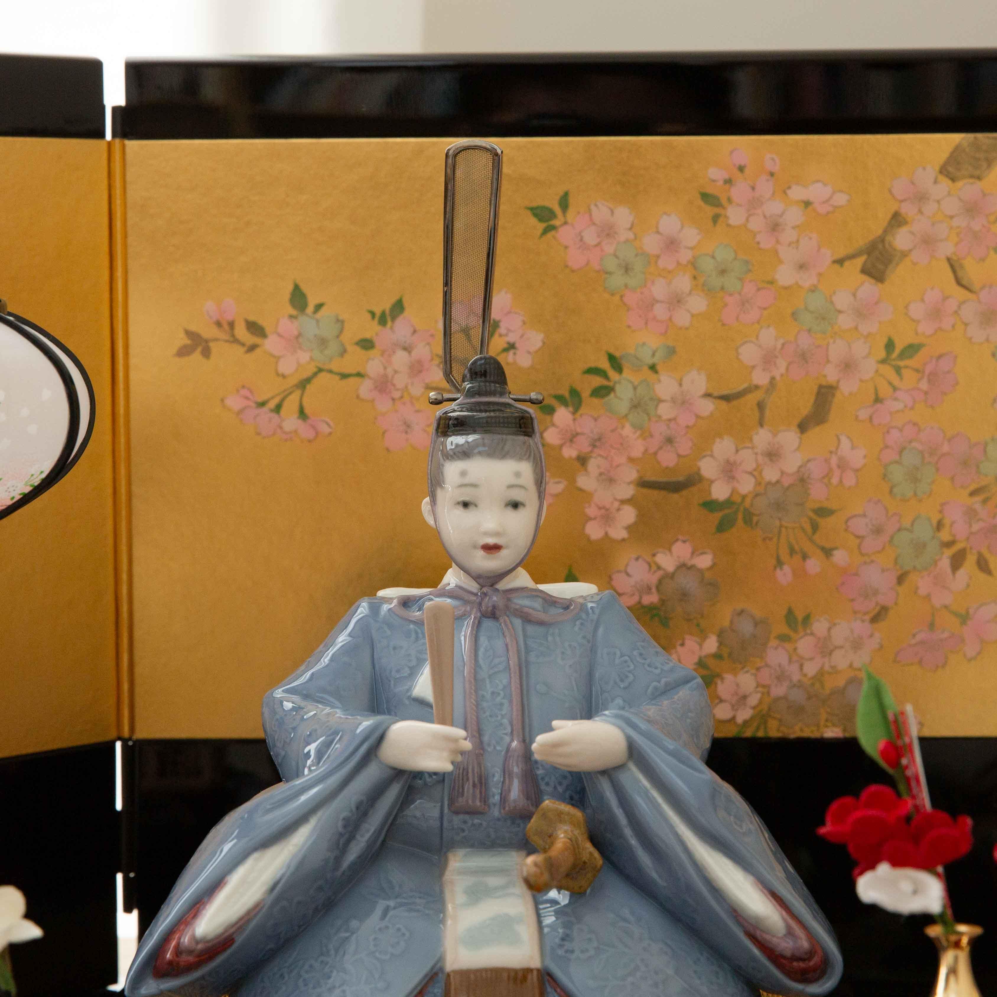 LLADRO リヤドロ ひな人形 | 磁器 月夜桜屏風 - 雛人形・五月人形