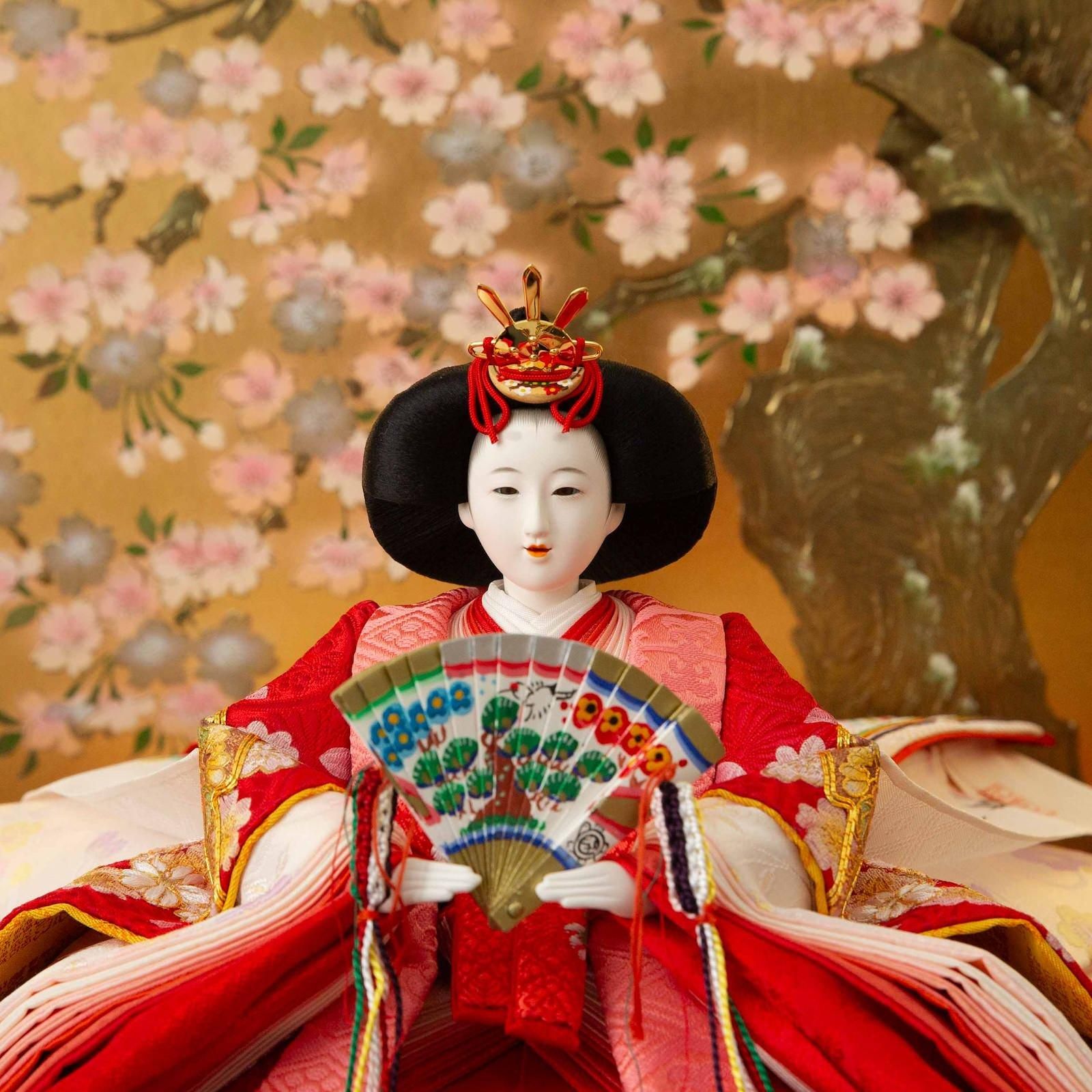 雛人形 金彩金駒刺繍 松皮取に辻が花文様 小出松寿 市川伯英