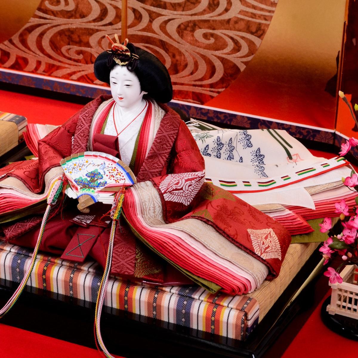 雛人形（久月・有職雛・親王飾り・一秀作・正絹・木目込み） 木目込