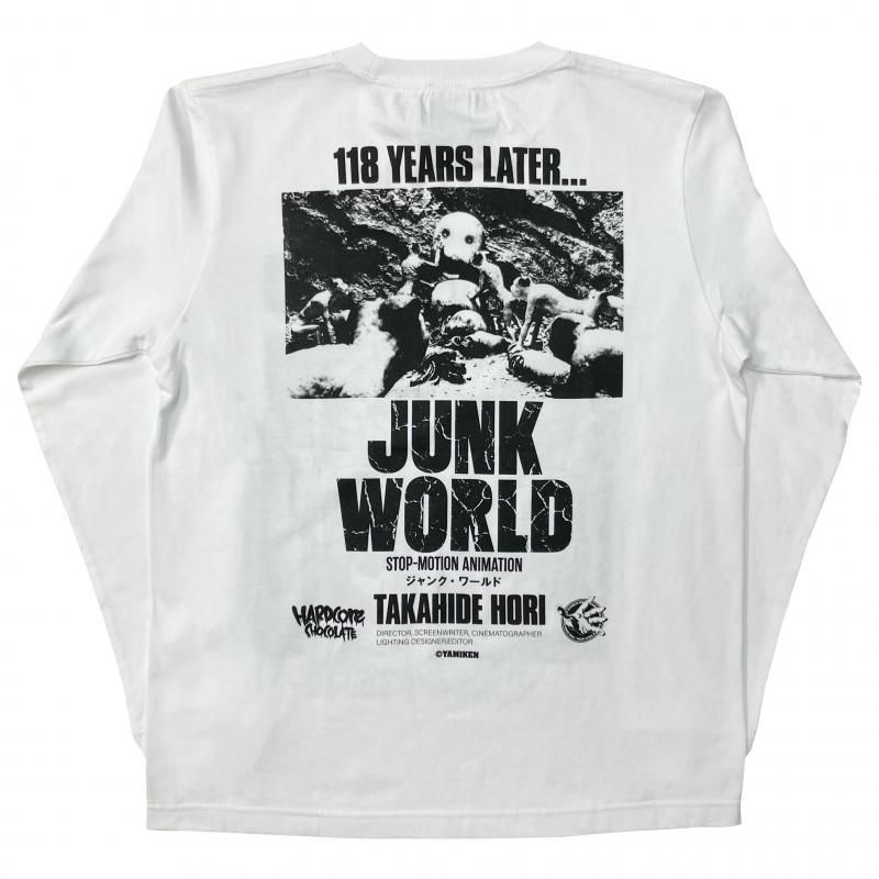 JUNK WORLD/118年後… ロングスリーブTシャツ（ホワイト） - ホラーに