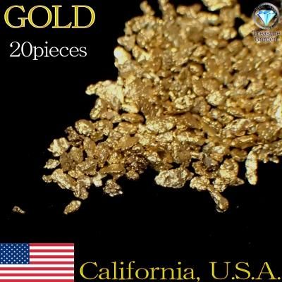 自然金 砂金] アメリカ カリフォルニア産 20粒セット 小～極小サイズ