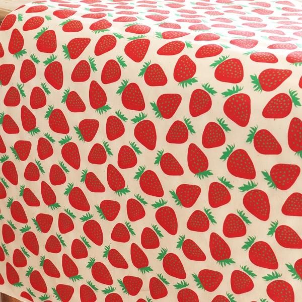ネパール手漉き紙リトルいちご柄ペーパー/生成り/包装紙/ラッピング
