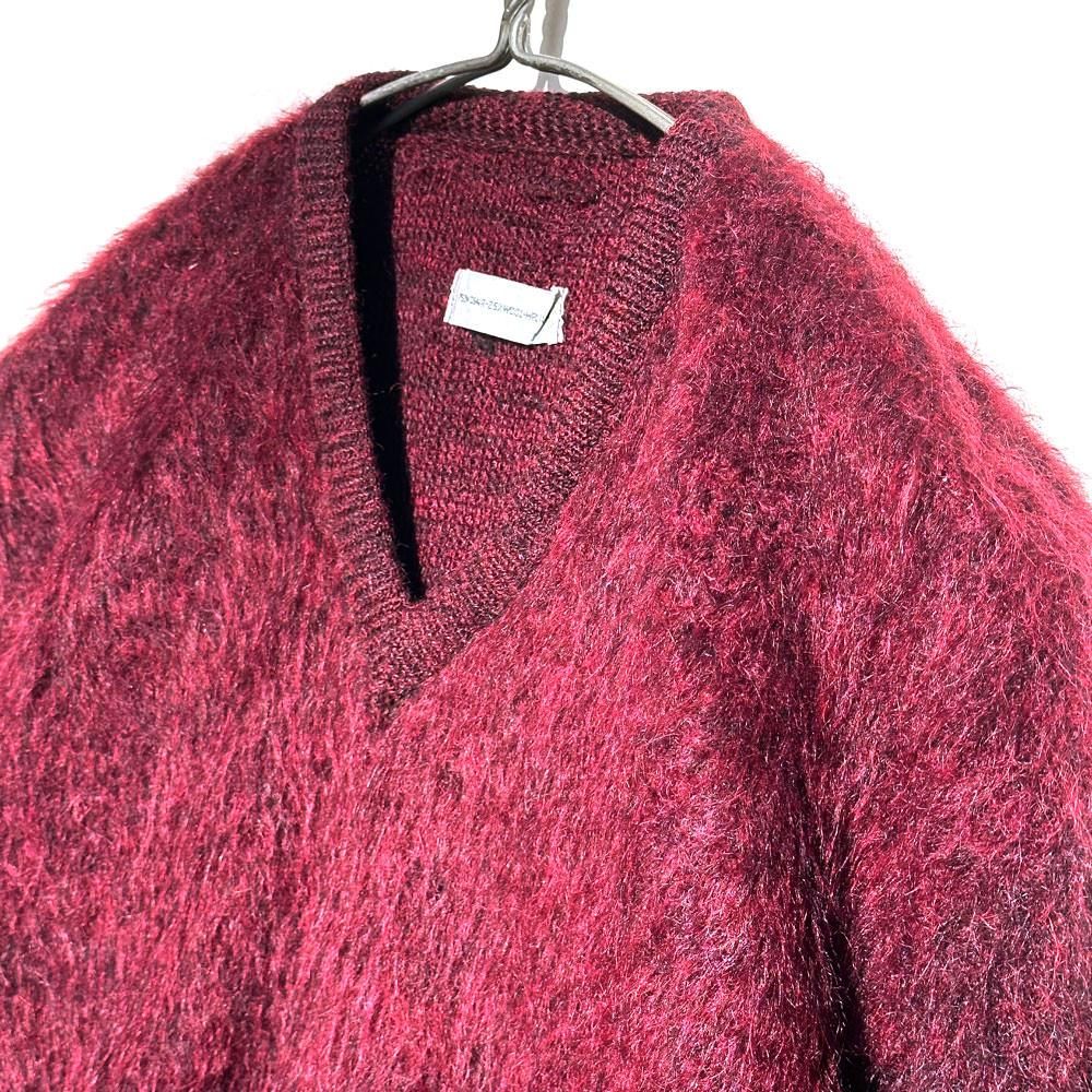 ヴィンテージ モヘアウール ロングヘアー Vネックニット【Unknown