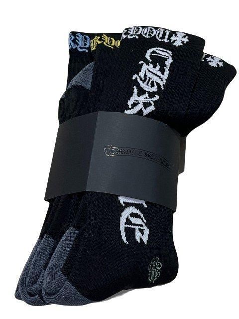 CHROME HEARTSクロムハーツ 靴下3Pset Lサイズ- 夜型大型セレクト