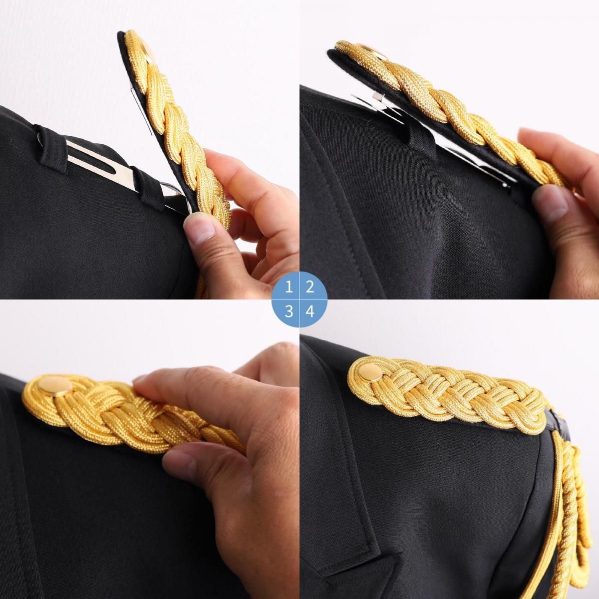 消防金糸レニヤード金具付 飾り緒 肩章セット - 消防ユニフォーム