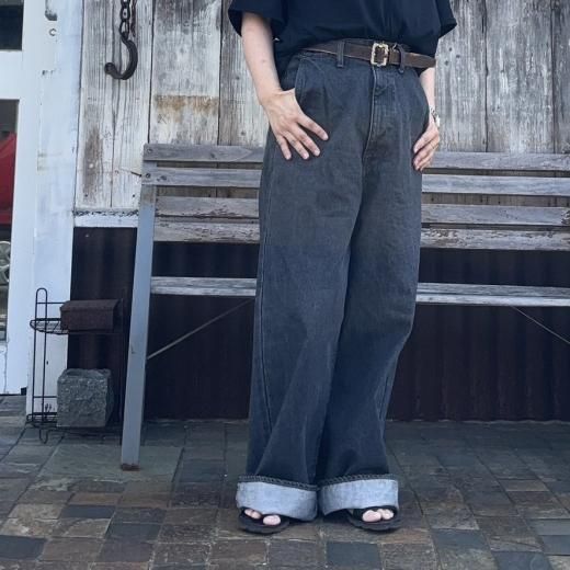 KAPITAL]14ozブラックデニム ポートバギーパンツ - TAKE FIVE | テイク