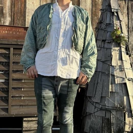 KAPITAL]ナイロンキルティング ムラ染め ライニングクロップドボレロ