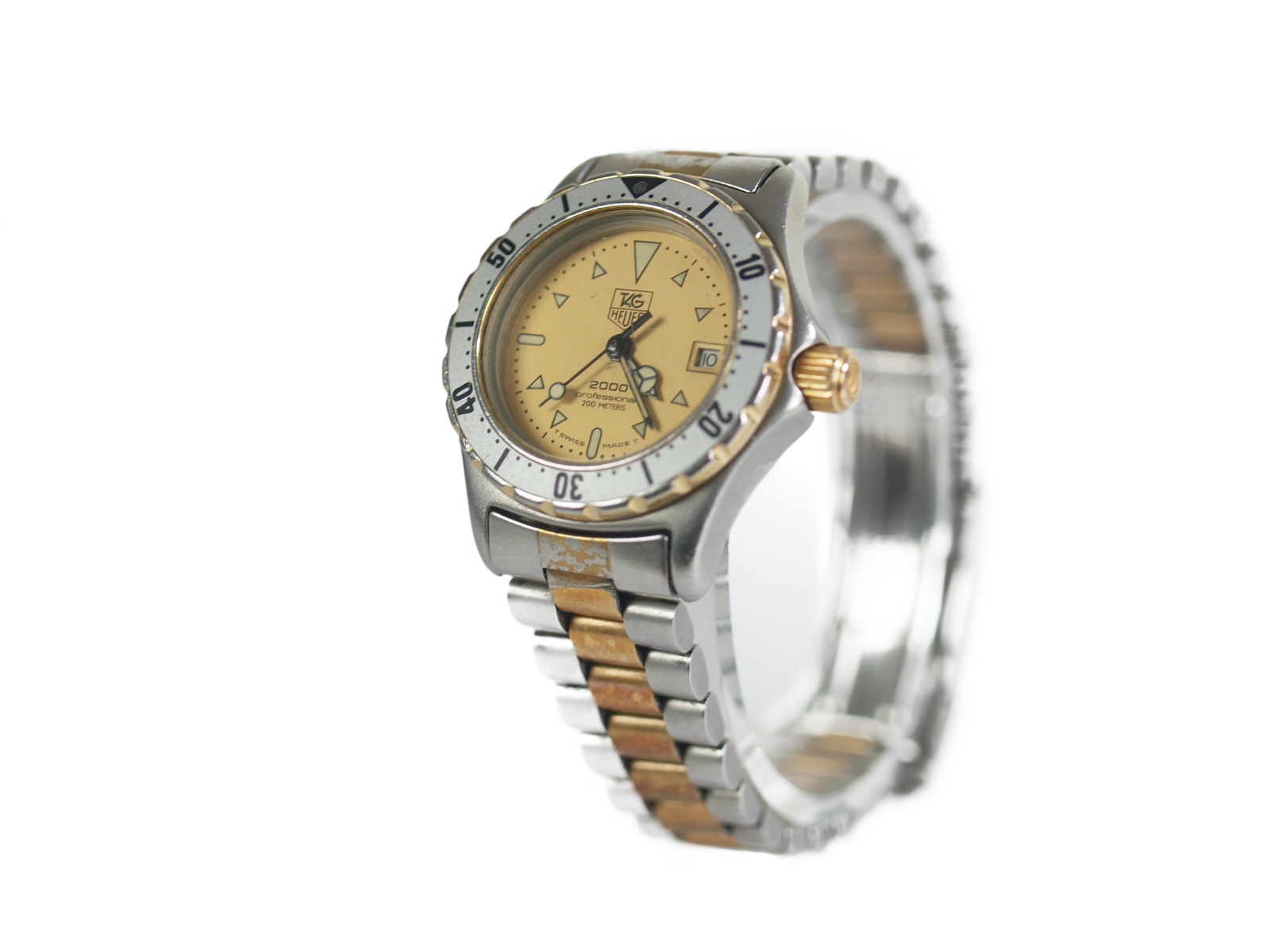 TAG HEUER Professional 200 Meters Date Gold Dial Stainless Steel