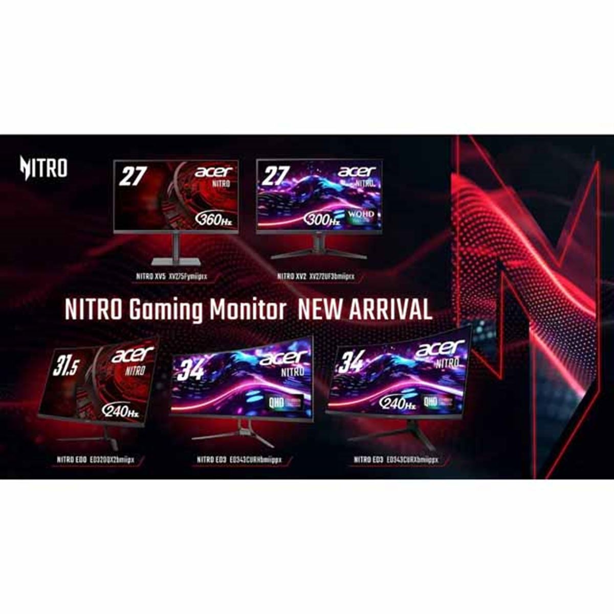 エイサー、ゲーミングモニターブランド「Nitro」から新モデル5機種を