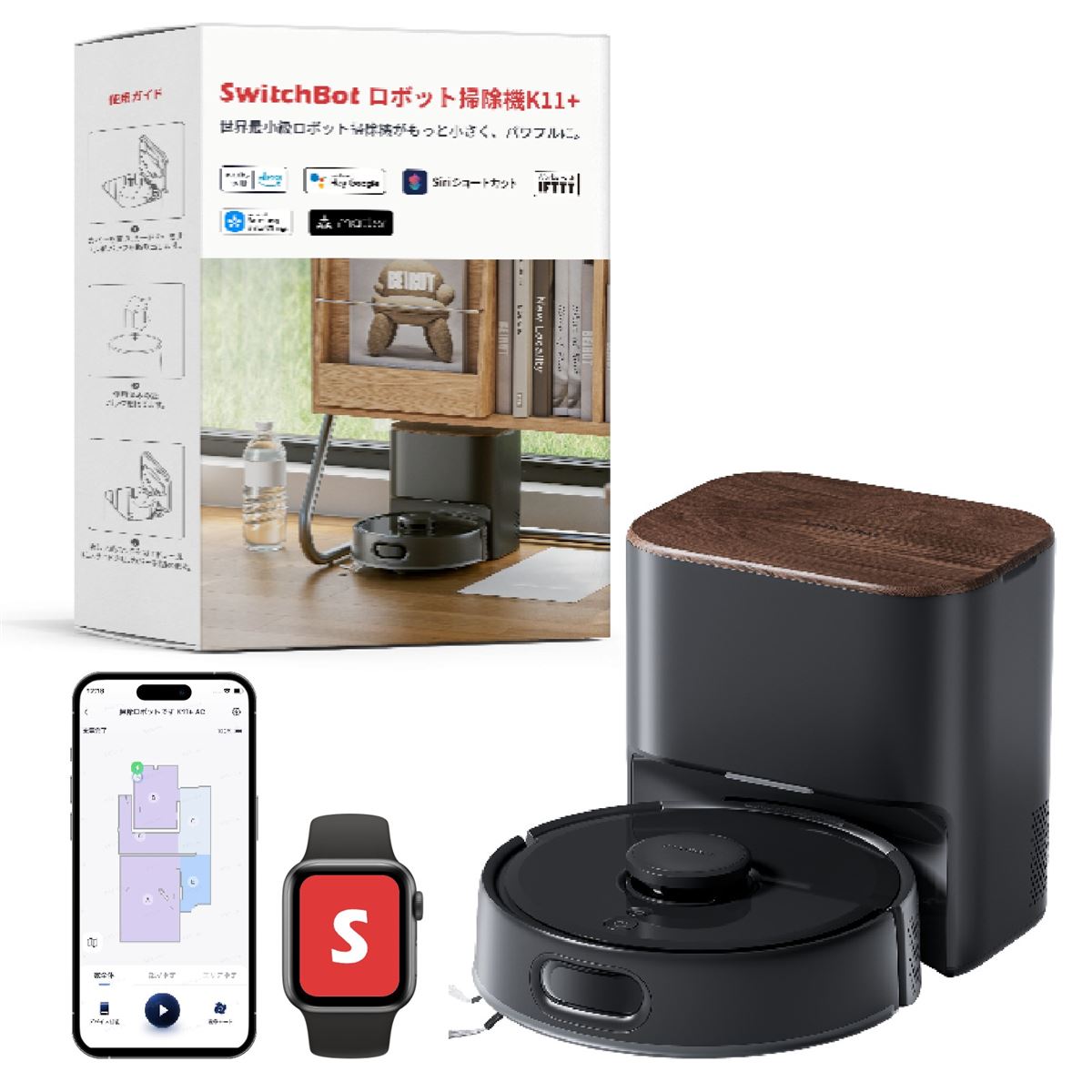 SwitchBot、コンパクトなロボット掃除機「K11+」に新色ブラックを追加