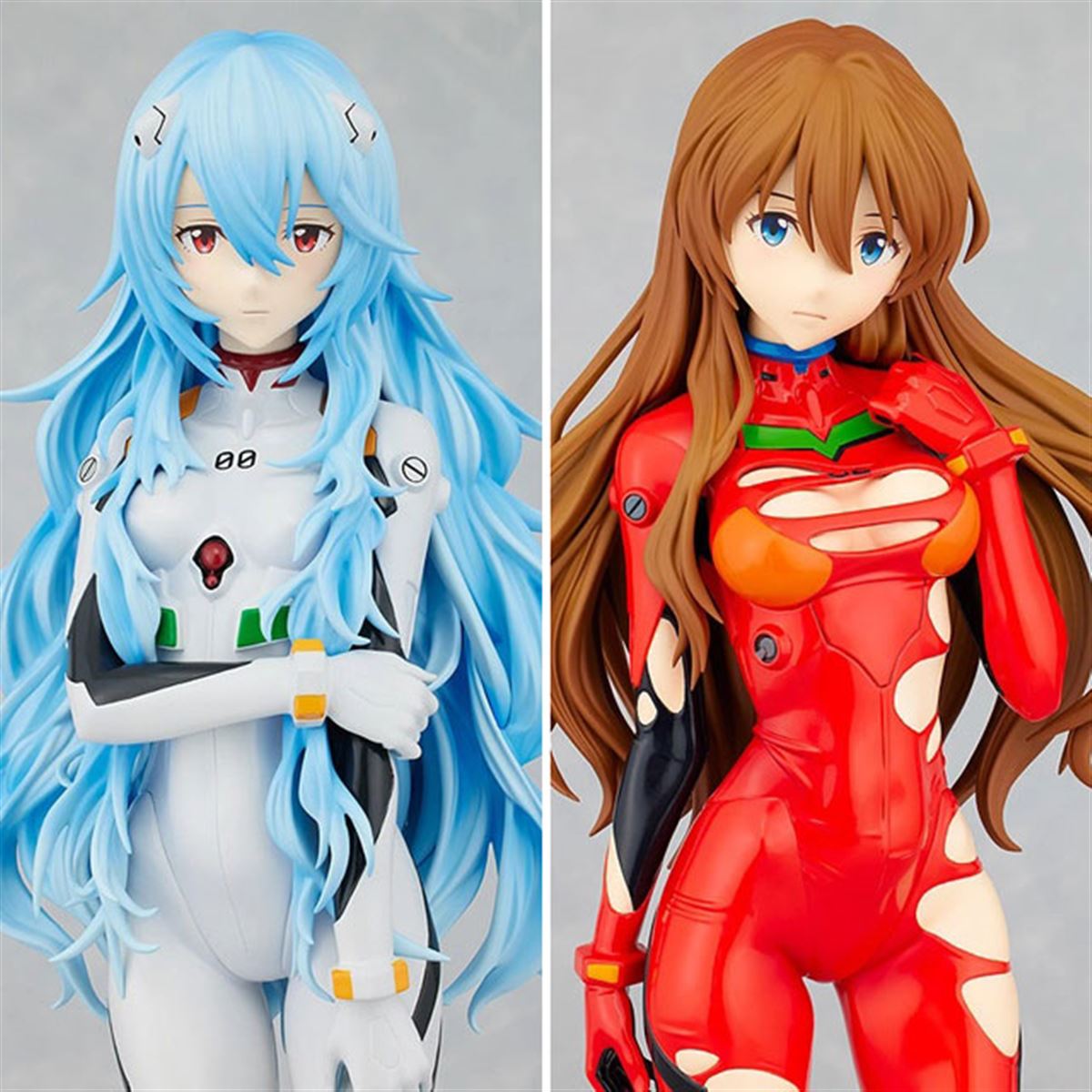XLサイズの「綾波レイ/アスカ・ラングレー」フィギュアが登場、アスカ