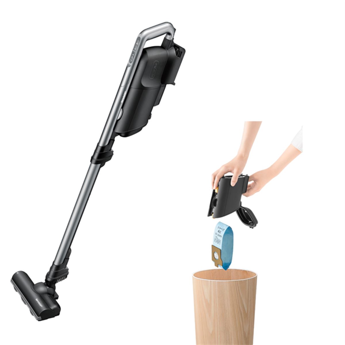 シャープ、紙パックに触れずにゴミが捨てられるコードレススティック