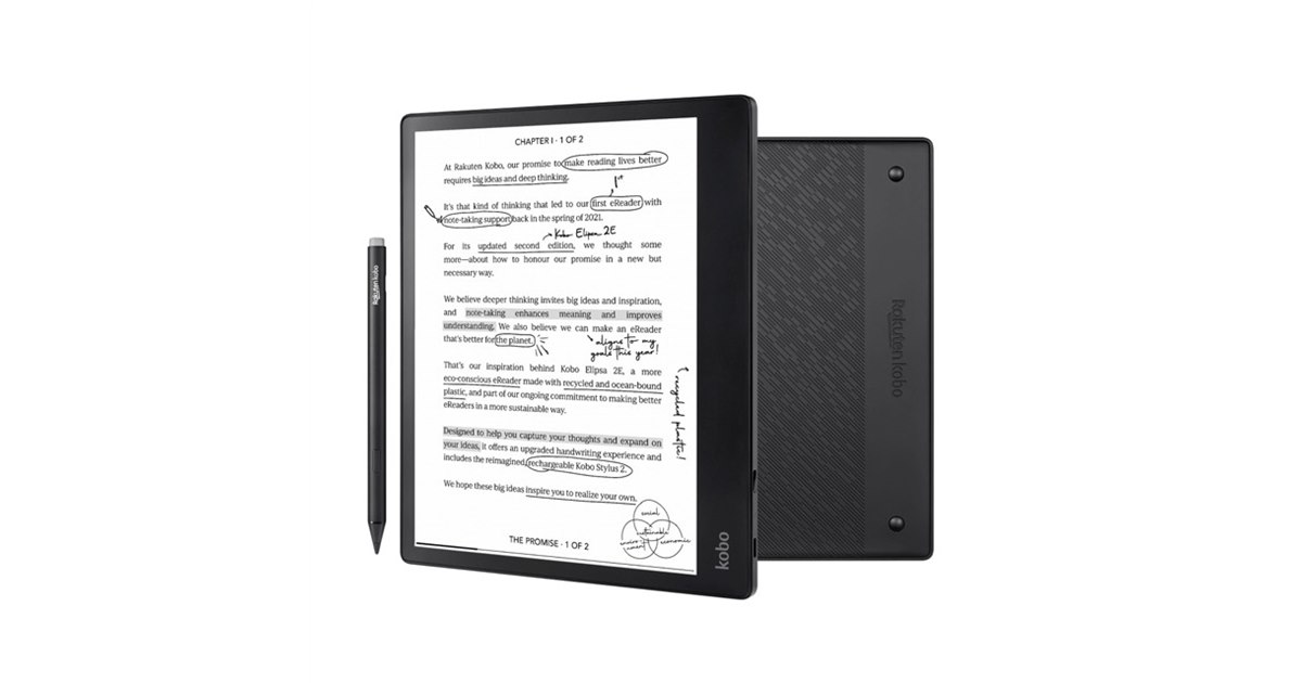 楽天Kobo、スタイラスペン付き10.3型電子書籍リーダー「Kobo Elipsa 2E