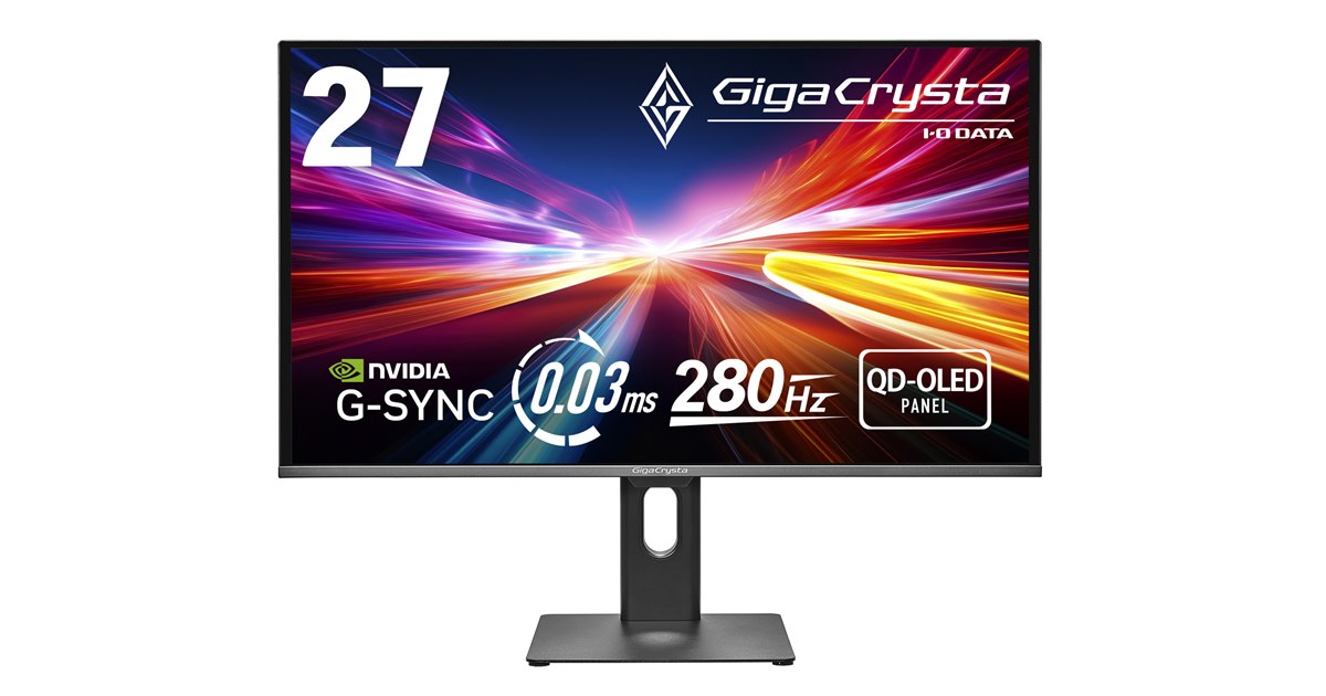 アイ・オー、初の有機ELパネルを採用した27型ゲーミングモニター